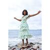 Mica Women's Tiered Maxi Dress Cream Aqua Ikat, Blue - Dresses - 2