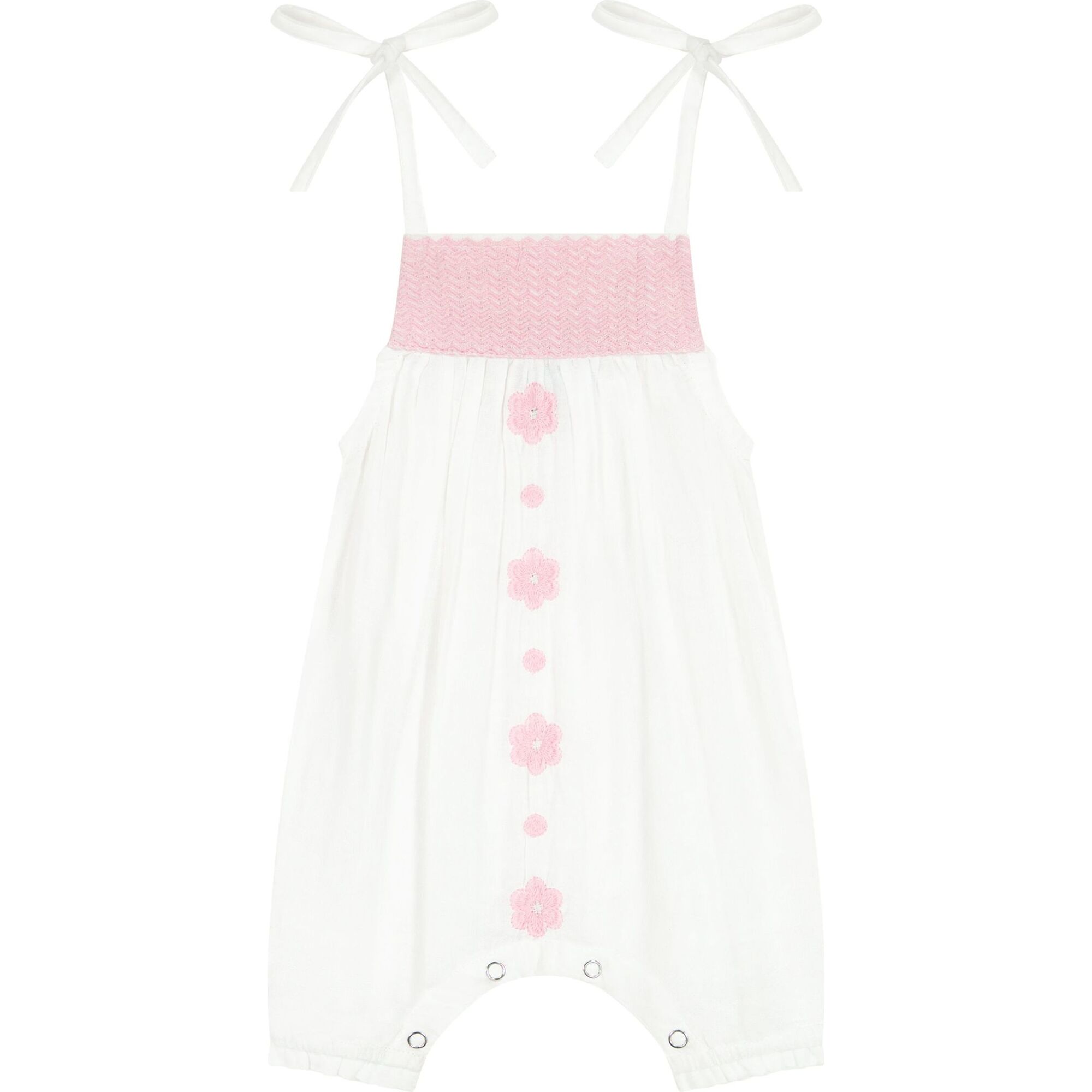 Marley Baby Romper Pink Frangipani, Multi - Rompers - 1
