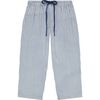 La Plage Boy's Drawstring Pant Marine Stripe, Blue - Pants - 1 - thumbnail