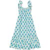 Eva Women's Ruffle Sundress Cream Aqua Ikat, Blue - Dresses - 1 - thumbnail