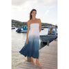 Fati Women's Strapless Maxi Dress Blue Ombre, Blue - Dresses - 1 - thumbnail
