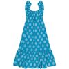 Eva Women's Ruffle Sundress Cerulean Blue Ikat, Blue - Dresses - 1 - thumbnail