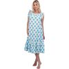 Eva Women's Ruffle Sundress Cream Aqua Ikat, Blue - Dresses - 2