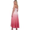 Fati Women's Strapless Maxi Dress Rose Ombre, Pink - Dresses - 4