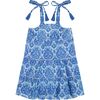 Bella Girl's Shoulder Tie Sundress Blue Paisley, Blue Paisley - Dresses - 1 - thumbnail