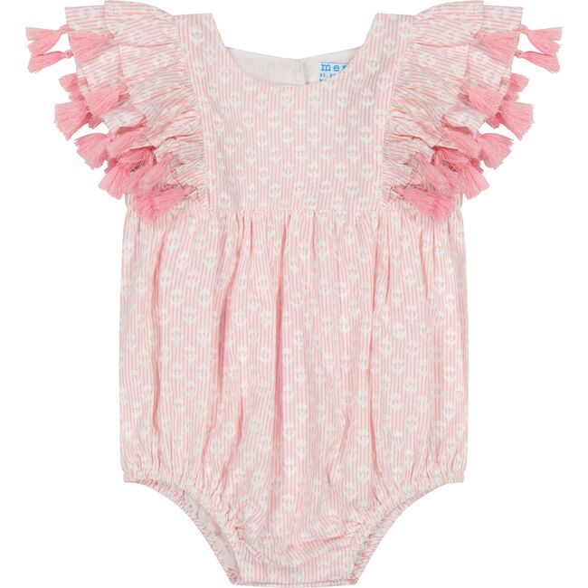 Anna Baby Romper Rose Stripe, Rose - Rompers - 1