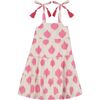 Bella Girl's Shoulder Tie Sundress White Pink Ikat, White - Dresses - 1 - thumbnail