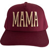 MAMA Embroidered Hat, Burgundy - Hats - 1 - thumbnail