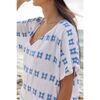 Capucine Women's Mini Caftan Blue Embroidery, Blue - Cover-Ups - 3