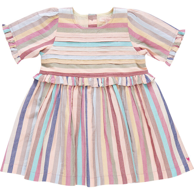 Girls Raquel Dress, Multi Vintage Stripe