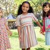 Girls Raquel Dress, Multi Vintage Stripe - Dresses - 2