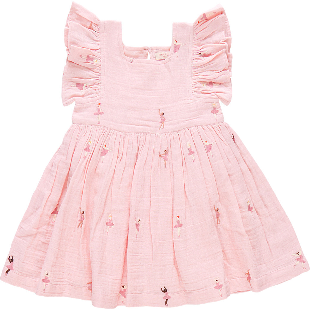 Girls Elsie Dress, Ballerina Embroidery - Dresses - 1