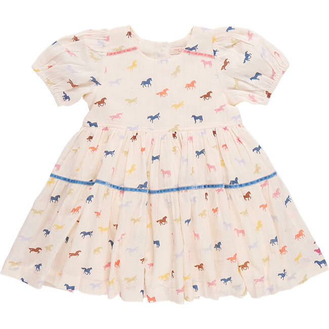 Girls Charlie Dress, Multi Tiny Horses