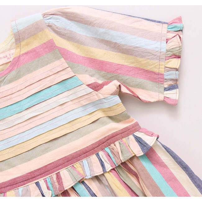 Girls Raquel Dress, Multi Vintage Stripe - Dresses - 4