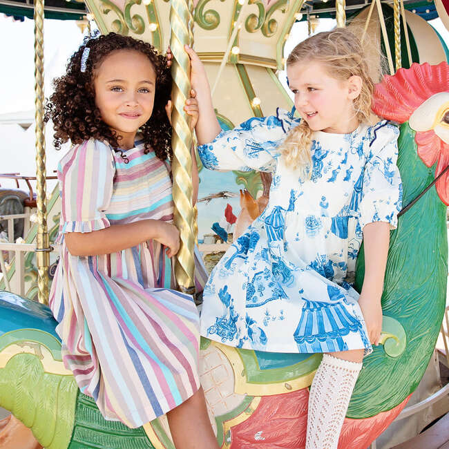 Girls Brooke Dress, Blue Circus - Dresses - 4