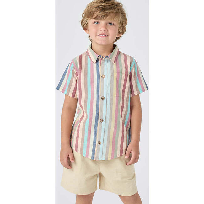 Boys Jack Shirt, Multi Vintage Stripe - T-Shirts - 2