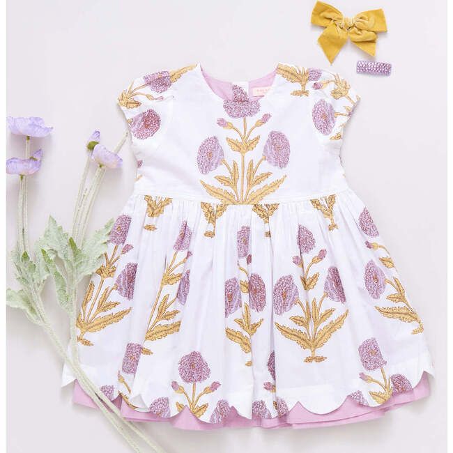 Girls Marisol Dress, Lavender Dandelion - Dresses - 6