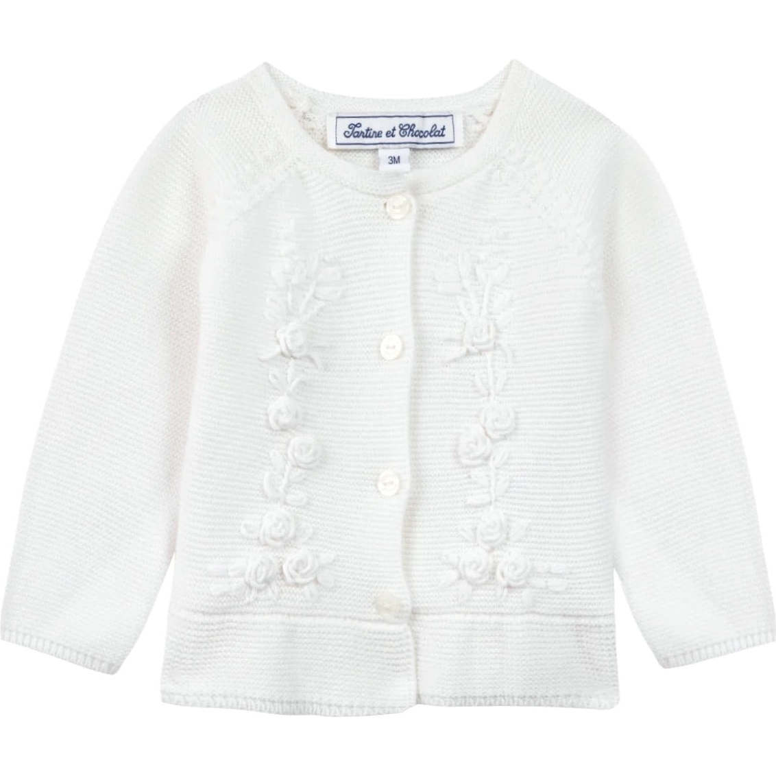 Rosette Embroidered Baby Cardigan - Cardigans - 1
