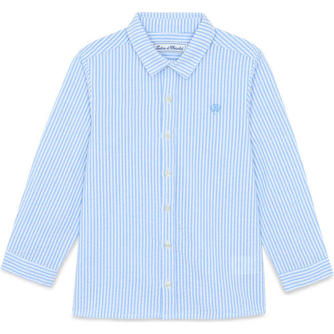 Azure Stripes Collared Shirt