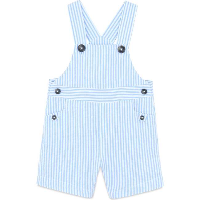 Azure Stripes Baby Overalls