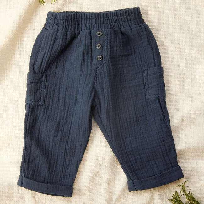 Gauze Cotton Cargo Baby Pants