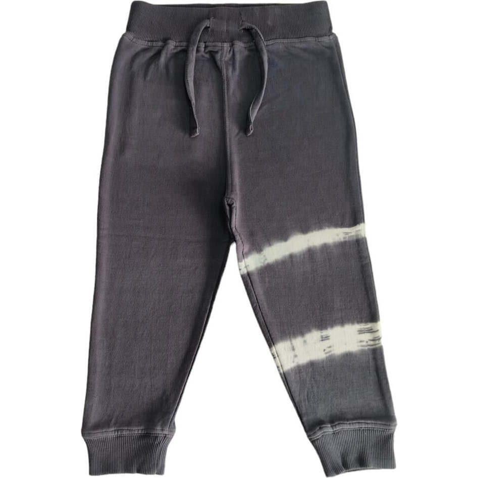 Kids Tie Dye French Terry Jogger, Coal Stripe - Pants - 1