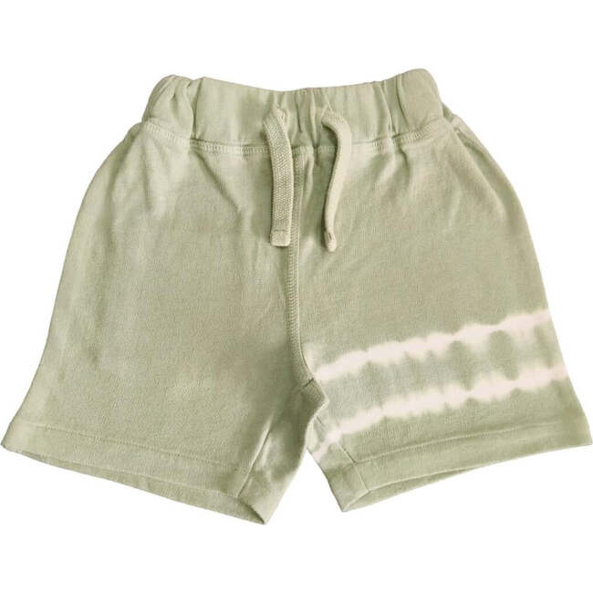 Kids Tie Dye French Terry Shorts, Light Olive Stripe