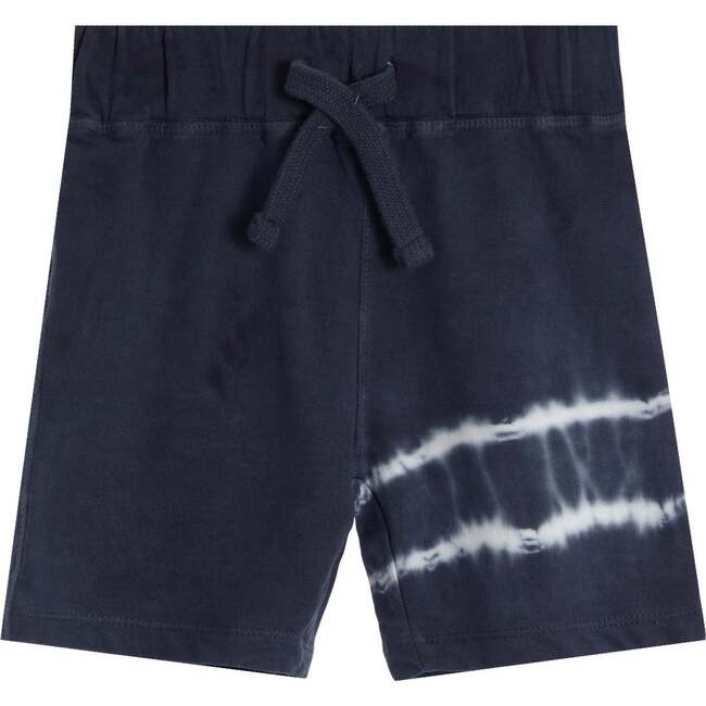 Kids Tie Dye French Terry Shorts, Navy Stripe