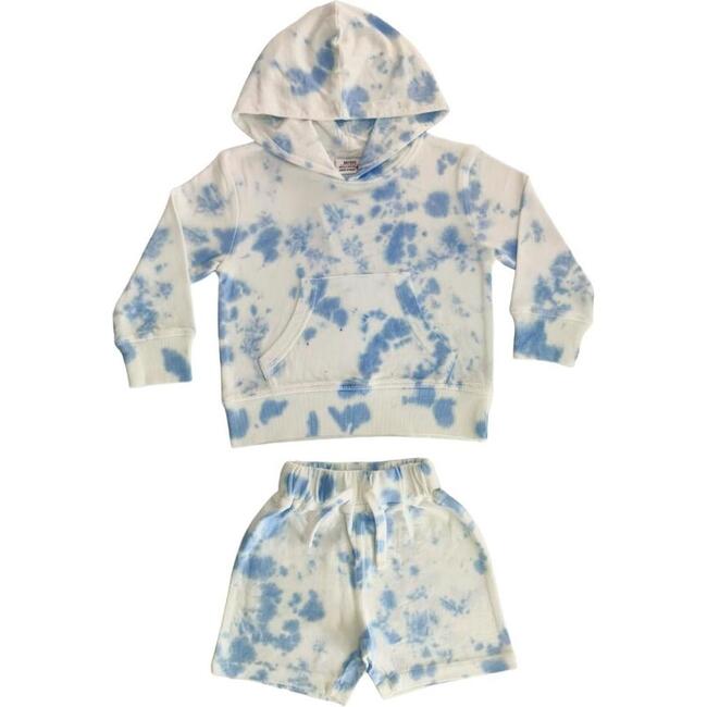 Kids Tie Dye Pullover Hoodie, Blue - Sweatshirts - 2