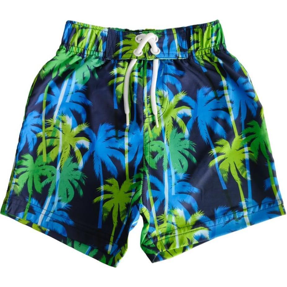 Kids Swim Board Shorts, Tropic Palm - Swim Trunks - 1
