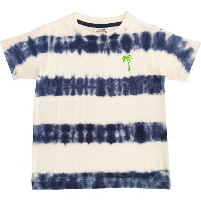 Kids Short Sleeve Tie Dye Tee, Navy Stripe