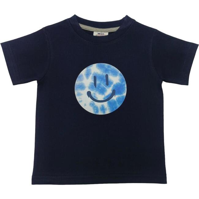 Kids Short Sleeve Tee, Hippie Smile Navy