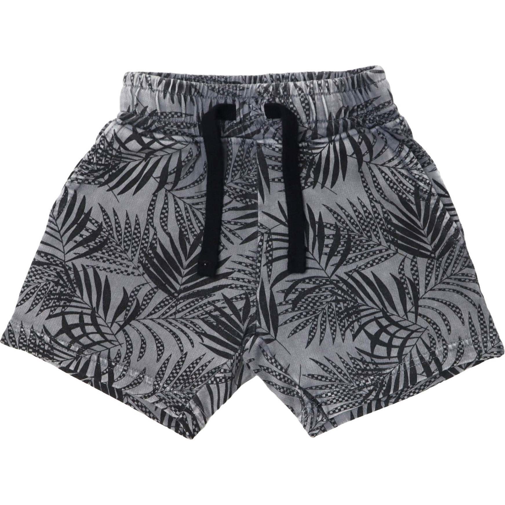 Kids Palm French Terry Shorts -Coal - Shorts - 1