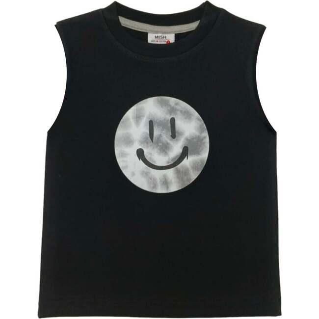 Kids Muscle Tee, Hippie Smile Black