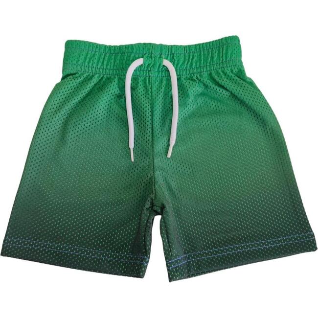 Kids Mesh Shorts, Bright Green/Black Gradient