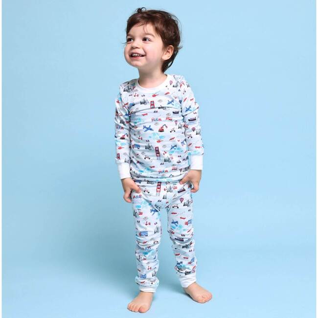 Organic Long Sleeve Pajamas, Transportation - Pajamas - 2