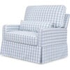 Crawford Pillowback Chair and a Half Comfort Swivel Glider in Blue Gingham - Nursery Chairs - 1 - thumbnail