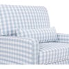 Crawford Pillowback Chair and a Half Comfort Swivel Glider in Blue Gingham - Nursery Chairs - 3