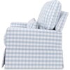 Crawford Pillowback Chair and a Half Comfort Swivel Glider in Blue Gingham - Nursery Chairs - 4