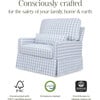 Crawford Pillowback Chair and a Half Comfort Swivel Glider in Blue Gingham - Nursery Chairs - 6