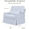 Crawford Pillowback Chair and a Half Comfort Swivel Glider in Blue Gingham - Nursery Chairs - 7