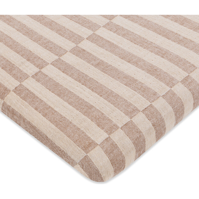 All-Stages GOTS Certified Organic Muslin Cotton Midi Crib Sheet, Cocoa Stripe