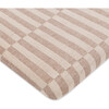 All-Stages GOTS Certified Organic Muslin Cotton Midi Crib Sheet, Cocoa Stripe - Crib Sheets - 1 - thumbnail