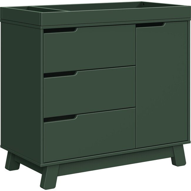 Hudson 3-Drawer Changer Dresser with Removable Changing Tray in Forest Green - Dressers - 4