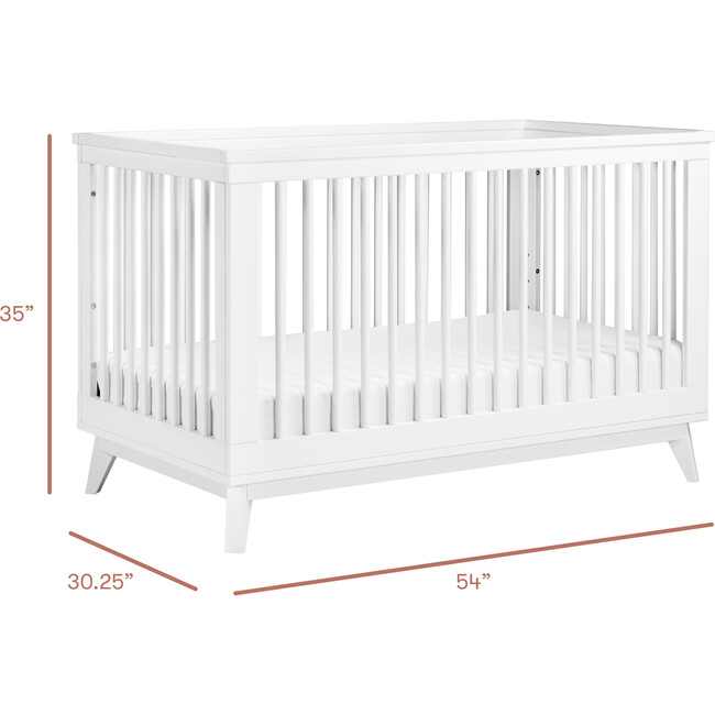 Scoot 3-in-1 Convertible Crib with Toddler Bed Conversion Kit, White - Cribs - 10