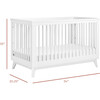 Scoot 3-in-1 Convertible Crib with Toddler Bed Conversion Kit, White - Cribs - 10