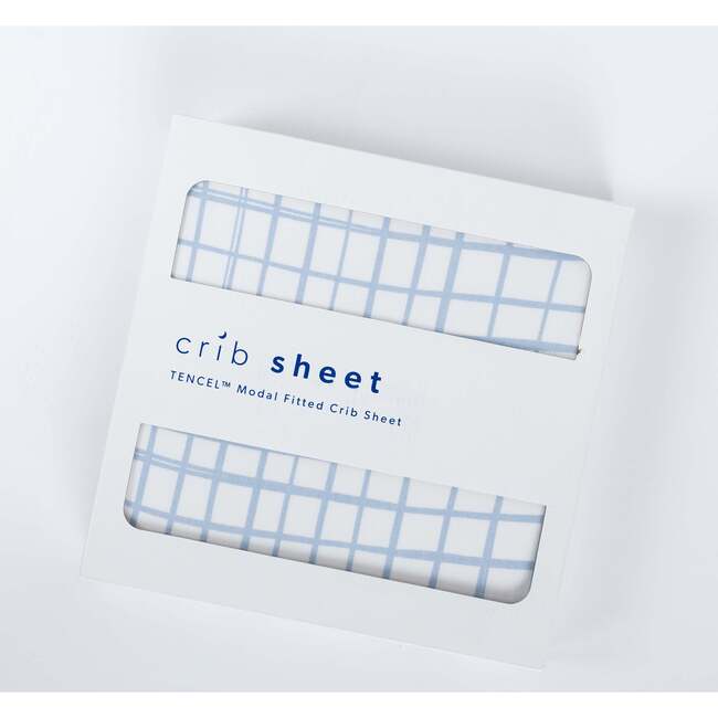 Crib Sheet, Blue Window Pane - Crib Sheets - 4