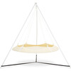 Cream & White Hangout Pod Circular Family Hammock Bed and Stand Set - Outdoor Decor - 1 - thumbnail