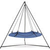 Ink Blue & Black Hangout Pod Circular Family Hammock Bed and Stand Set - Outdoor Decor - 1 - thumbnail