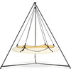 Cream & Black Hangout Pod Circular Family Hammock Bed and Stand Set - Outdoor Decor - 1 - thumbnail